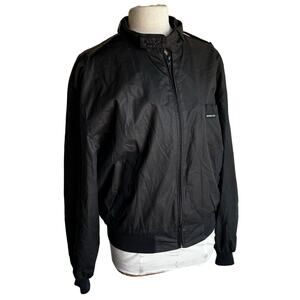 Members Only Vintage 80s Black Windbreaker Jacket